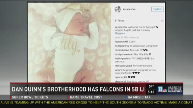 Falcons award game ball to player's wife who went into labor during playoff game